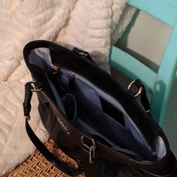 Coach Black Leather Shoulder Tote - Picture 8 of 8